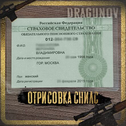 ОТРИСОВКА СНИЛС РФ